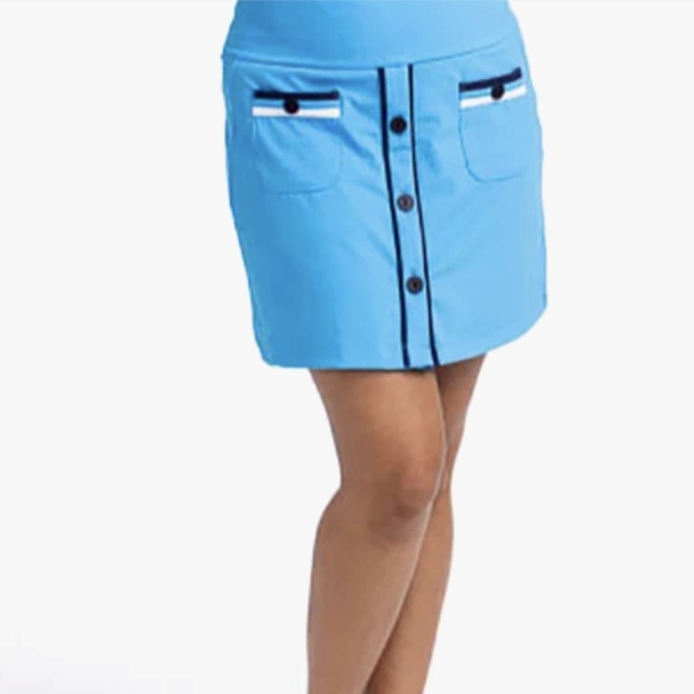 Kinona Pacific Blue Golf Skort Stylish Athletic Tennis Skirt Built-in Shorts - Picture 2 of 8